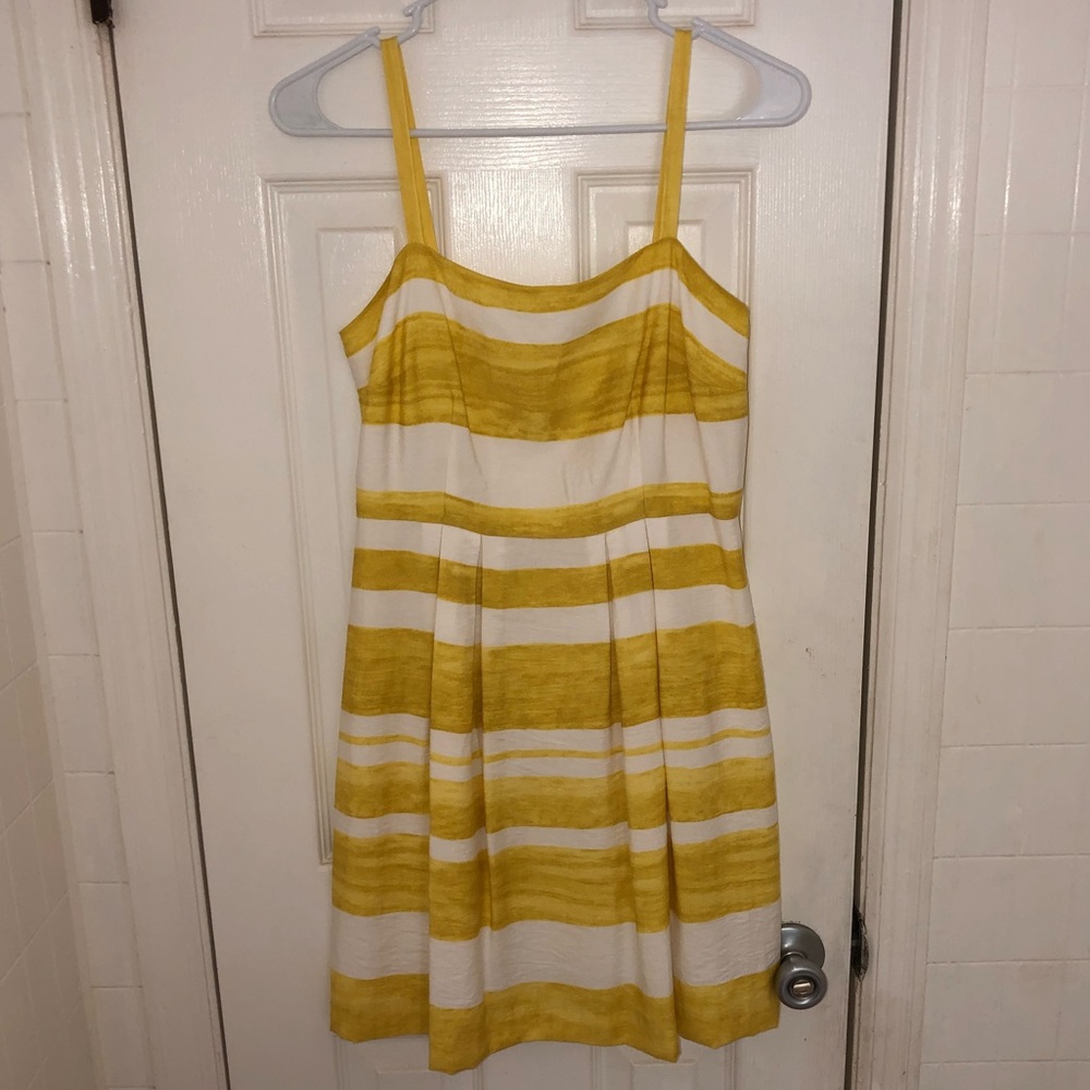 Loft Gold & White Dress SMALL